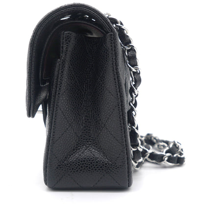 Caviar Quilted Small Classic Double Flap Black
