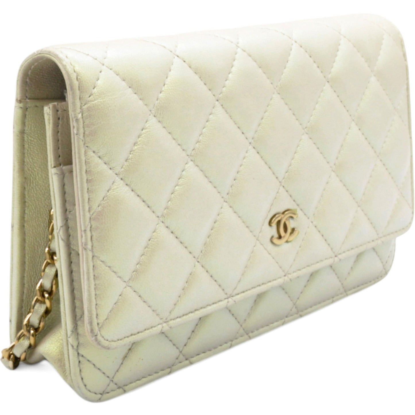 Iridescent Quilted Wallet On Chain WOC