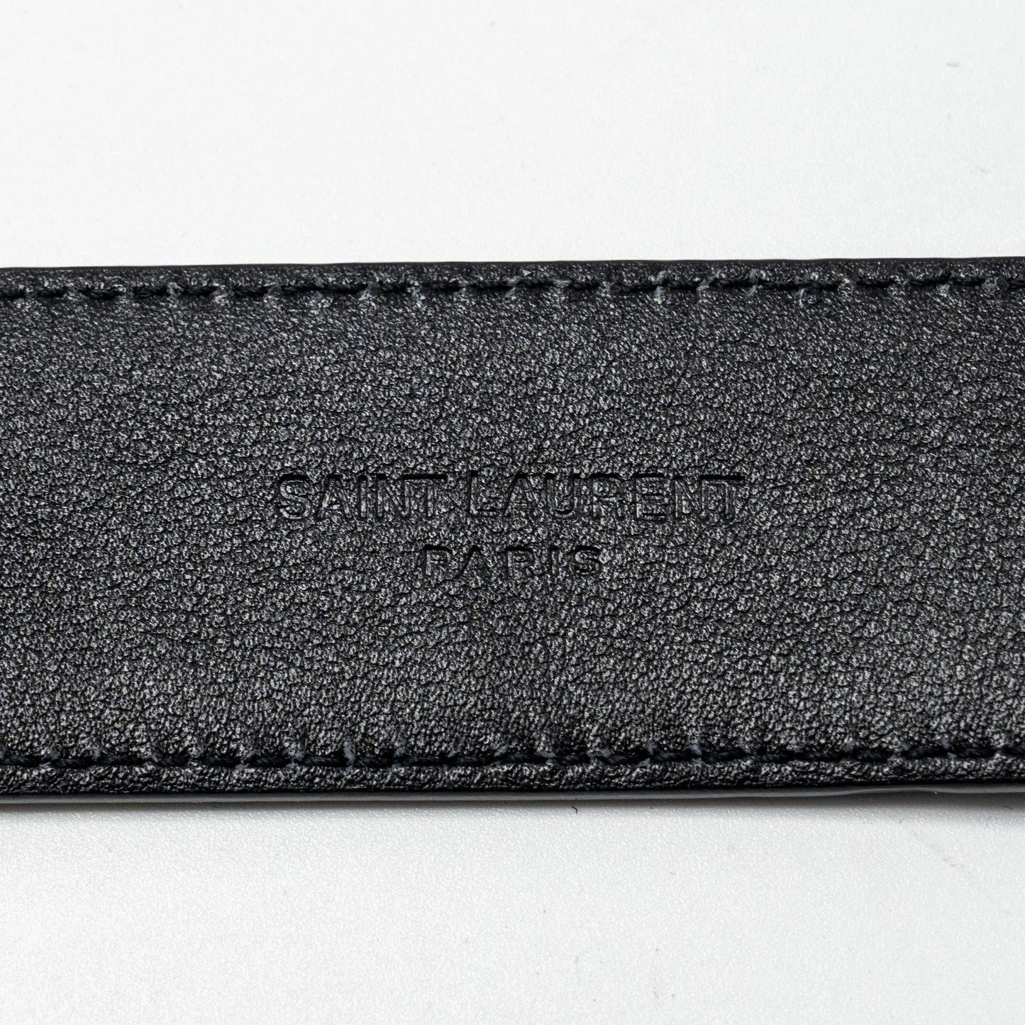 Saint Laurent/YSL Size 80 Cassandre Belt Square Buckle Calfskin Black SHW
