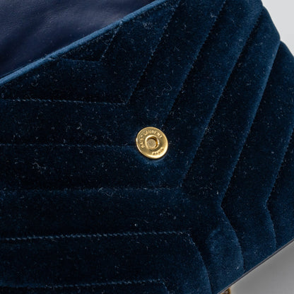 Saint Laurent /YSL Medium Lou Lou In Velvet Blue GHW