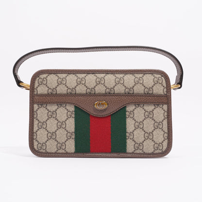 Gucci Womens Web Supreme Ophidia Crossbody Bag Brown Canvas