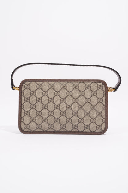 Gucci Womens Web Supreme Ophidia Crossbody Bag Brown Canvas