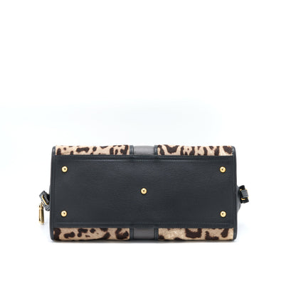 Saint Laurent Cabas Chyc Tote Bag Animal Print Horsehair/Calfskin Black GHW