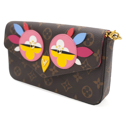 Louis-vuitton Monogram Canvas Lovely Birds Pochette Felicie Chain Wallet