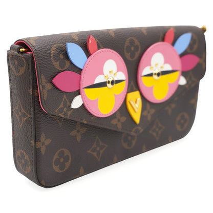 Louis-vuitton Monogram Canvas Lovely Birds Pochette Felicie Chain Wallet