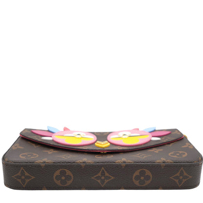 Louis-vuitton Monogram Canvas Lovely Birds Pochette Felicie Chain Wallet