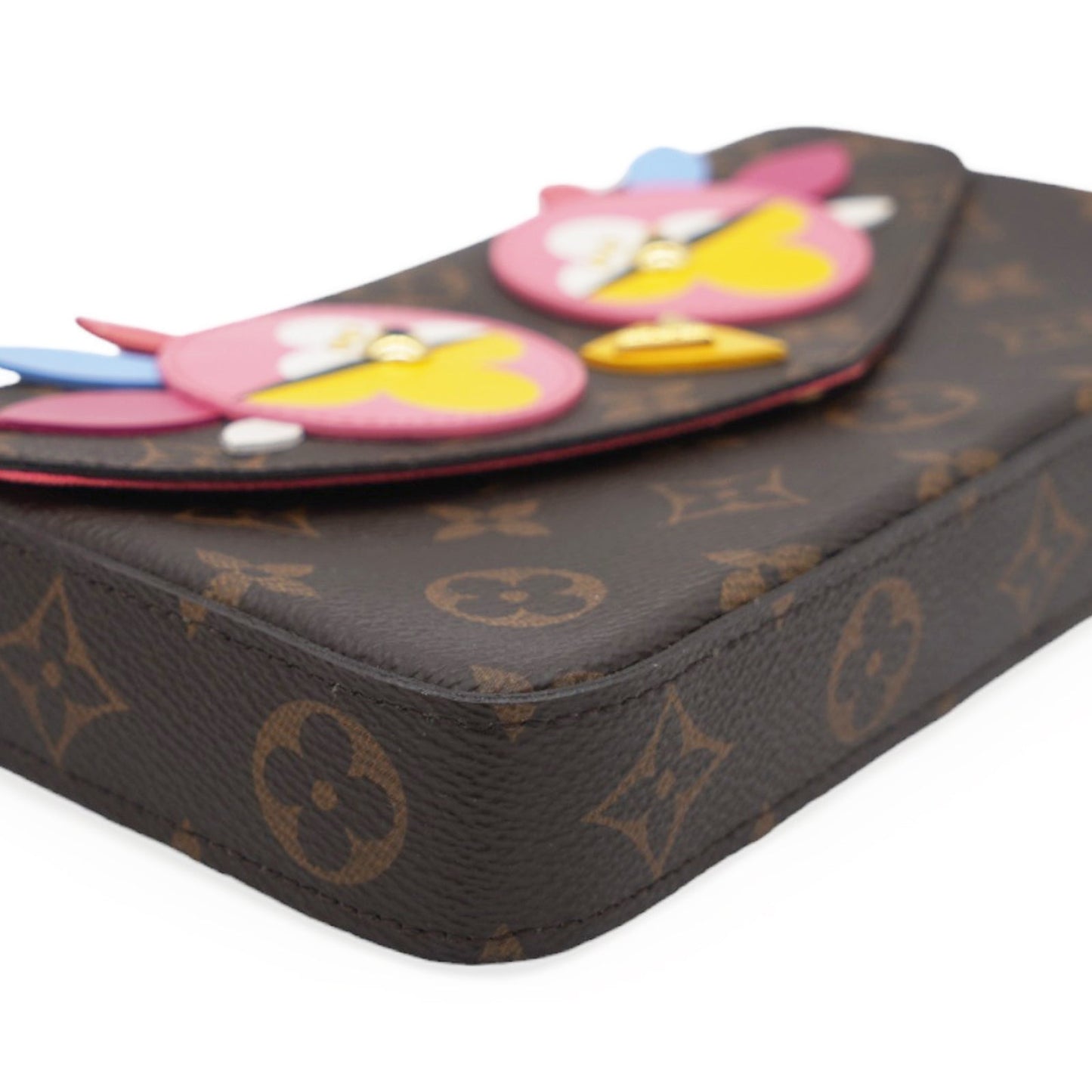 Louis-vuitton Monogram Canvas Lovely Birds Pochette Felicie Chain Wallet