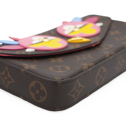 Louis-vuitton Monogram Canvas Lovely Birds Pochette Felicie Chain Wallet