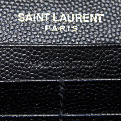 Saint Laurent Wallet On Chain Grained Calfskin Black GHW