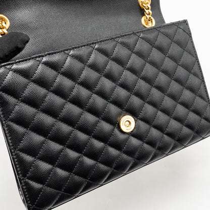 Saint Laurent/YSL Medium Envelope Bag Calfskin Black GHW