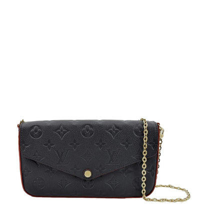 Louis Vuitton  Felicie Monogram Empreinte Pochette Crossbody Bag Blue