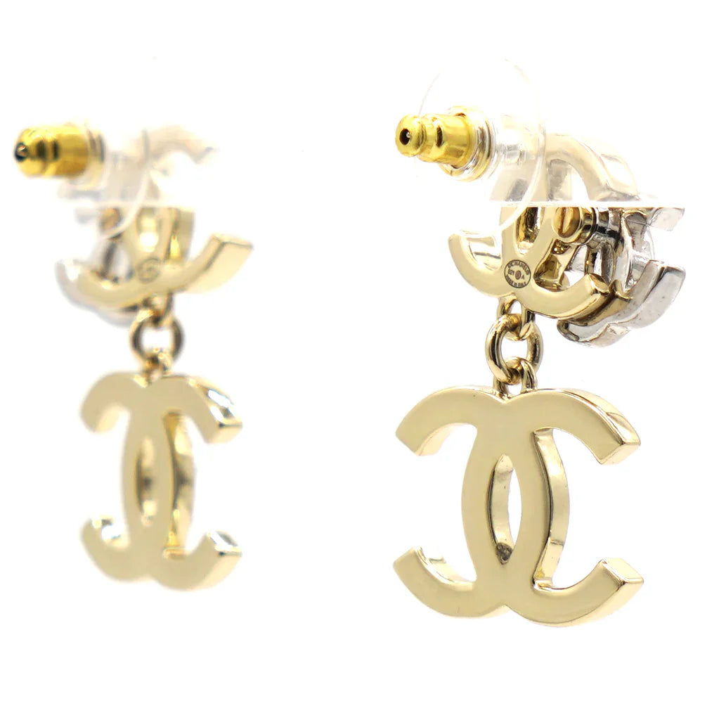 Triple CC Crystal Drop Earrings