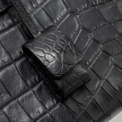 Saint Laurent Nano Sac De jour croc embossed calfskin black SHW