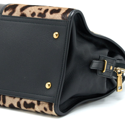 Saint Laurent Cabas Chyc Tote Bag Animal Print Horsehair/Calfskin Black GHW
