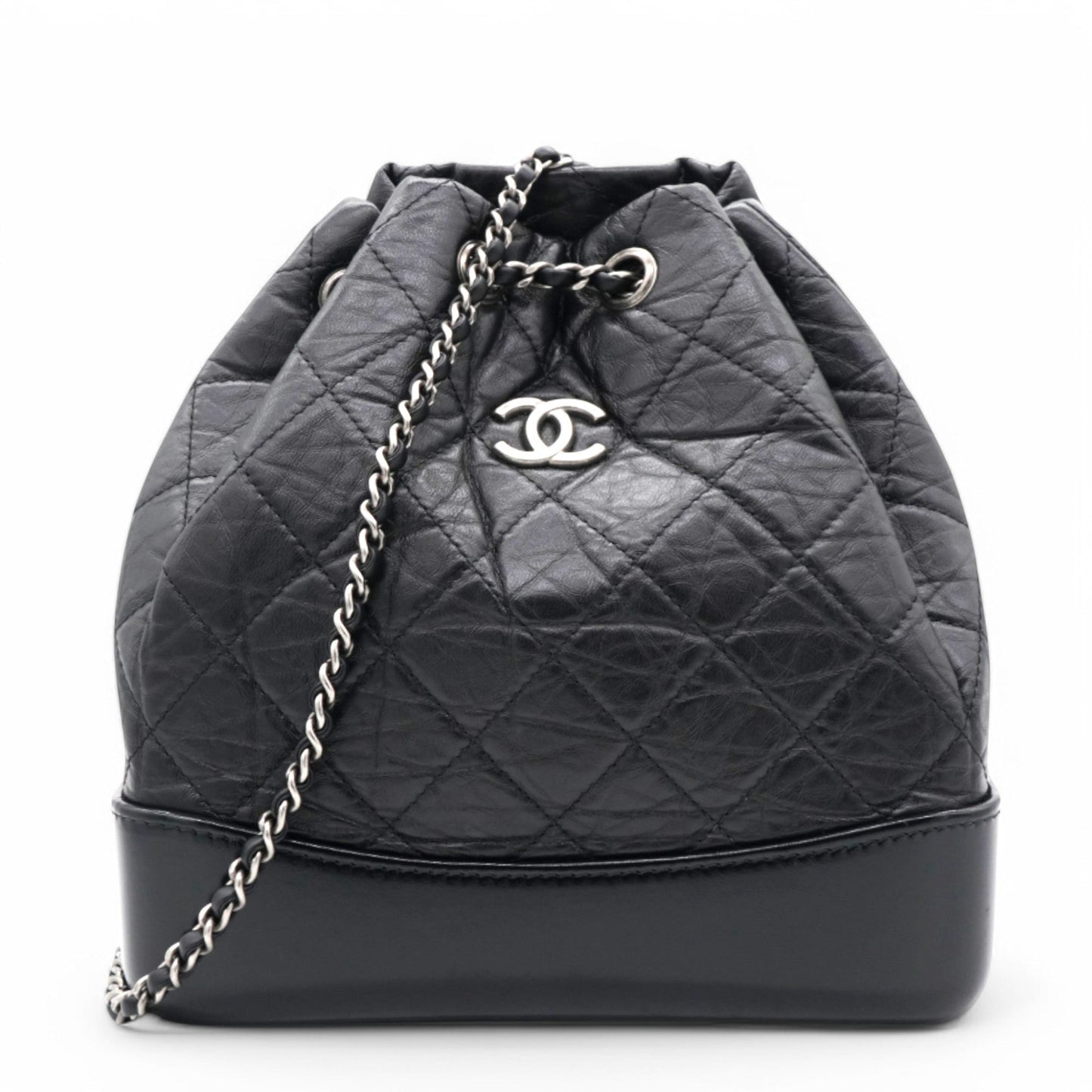 Aged Quilted Gabrielle Backpack Black