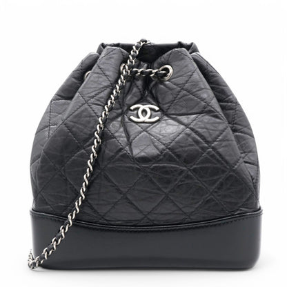 Aged Quilted Gabrielle Backpack Black