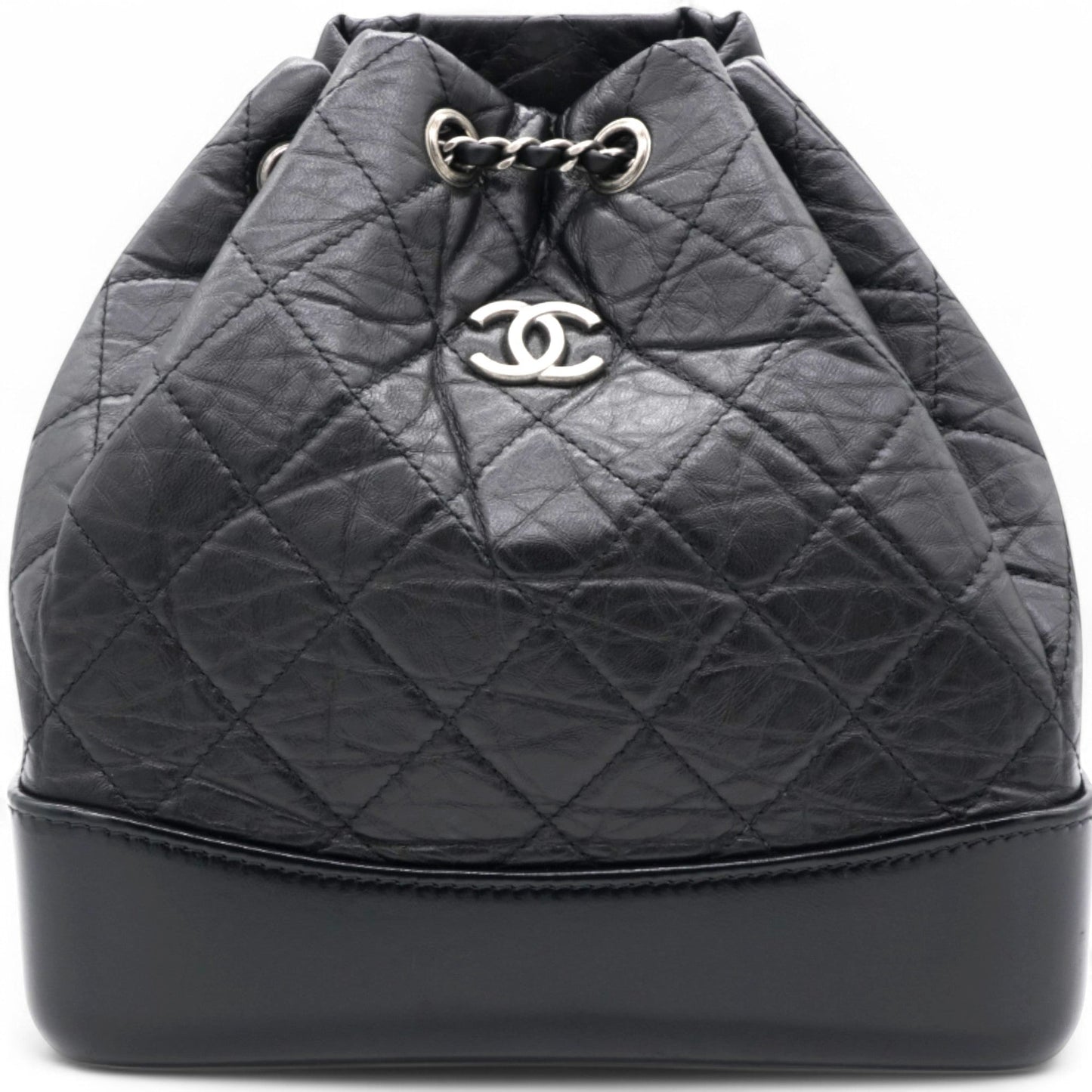 Aged Quilted Gabrielle Backpack Black