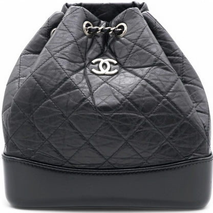 Aged Quilted Gabrielle Backpack Black