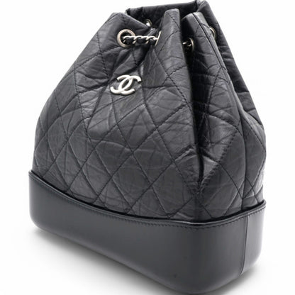 Aged Quilted Gabrielle Backpack Black