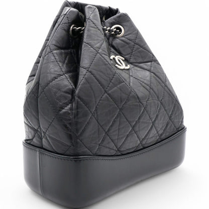 Aged Quilted Gabrielle Backpack Black
