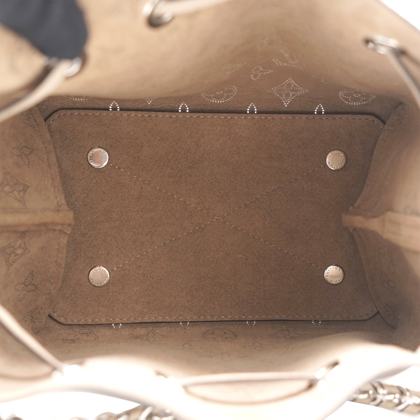 Louis-vuitton Galet Monogram Mahina Leather Bella Bucket Bag