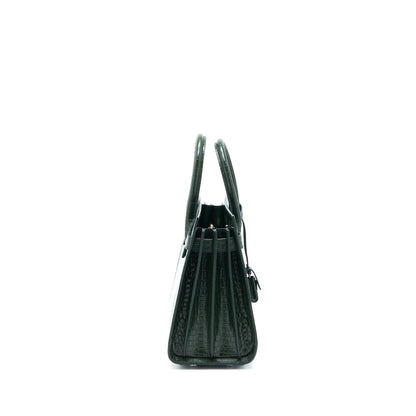 Saint Laurent Baby Sac De Jour Croc Embossed Dark Green SHW