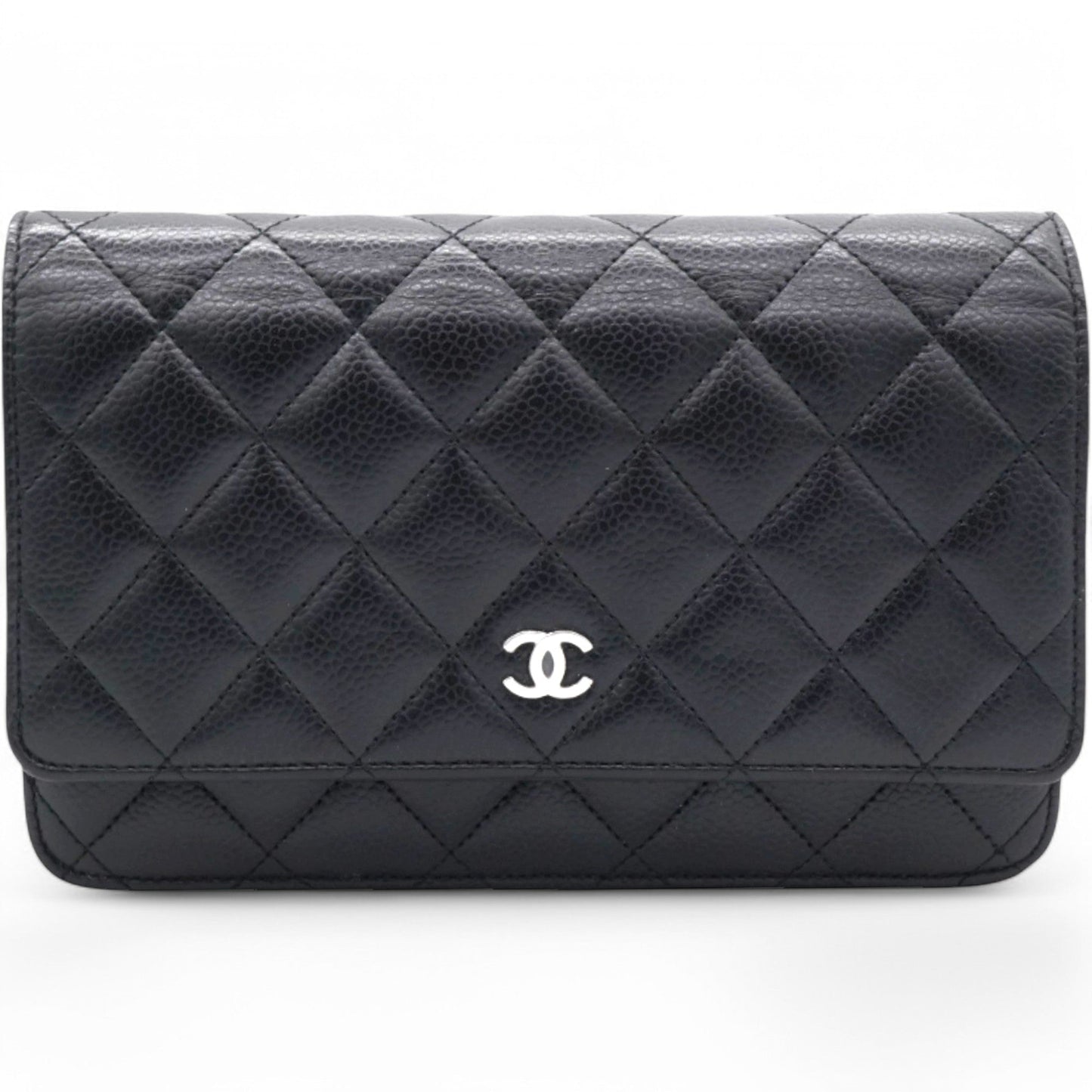 Caviar Quilted Wallet On Chain WOC Black NFC