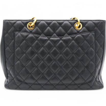 Caviar Quilted Grand Shopping Tote GST Black