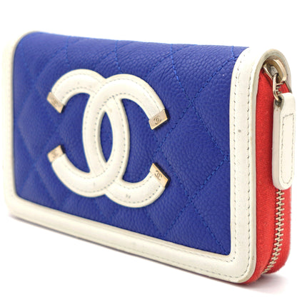 Caviar CC Filigree Zip Around Wallet