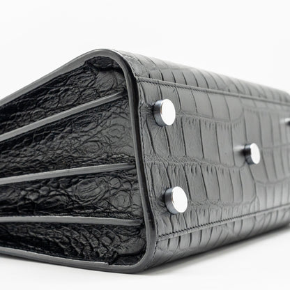 Saint Laurent Nano Sac De jour croc embossed calfskin black SHW