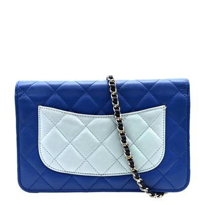 CHANEL WOC Quilted Leather Crossbody Wallet Tricolor