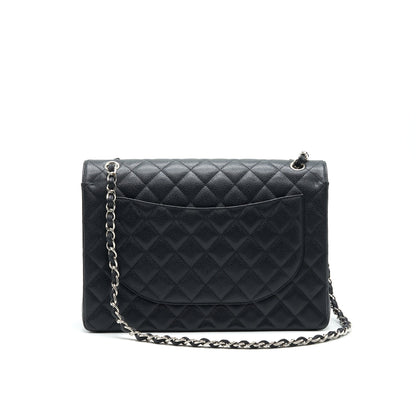 CHANEL CAVIER CLASSIC MAXI DOUBLE FLAP BAG BLACK SHW