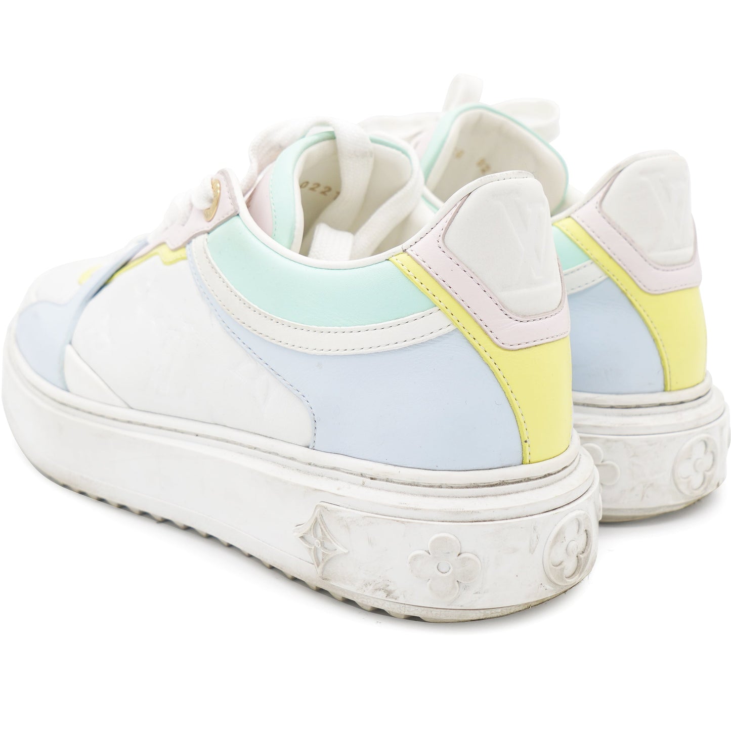 Louis-vuitton Monogram Embossed Lambskin Time Out Sneakers 36.5