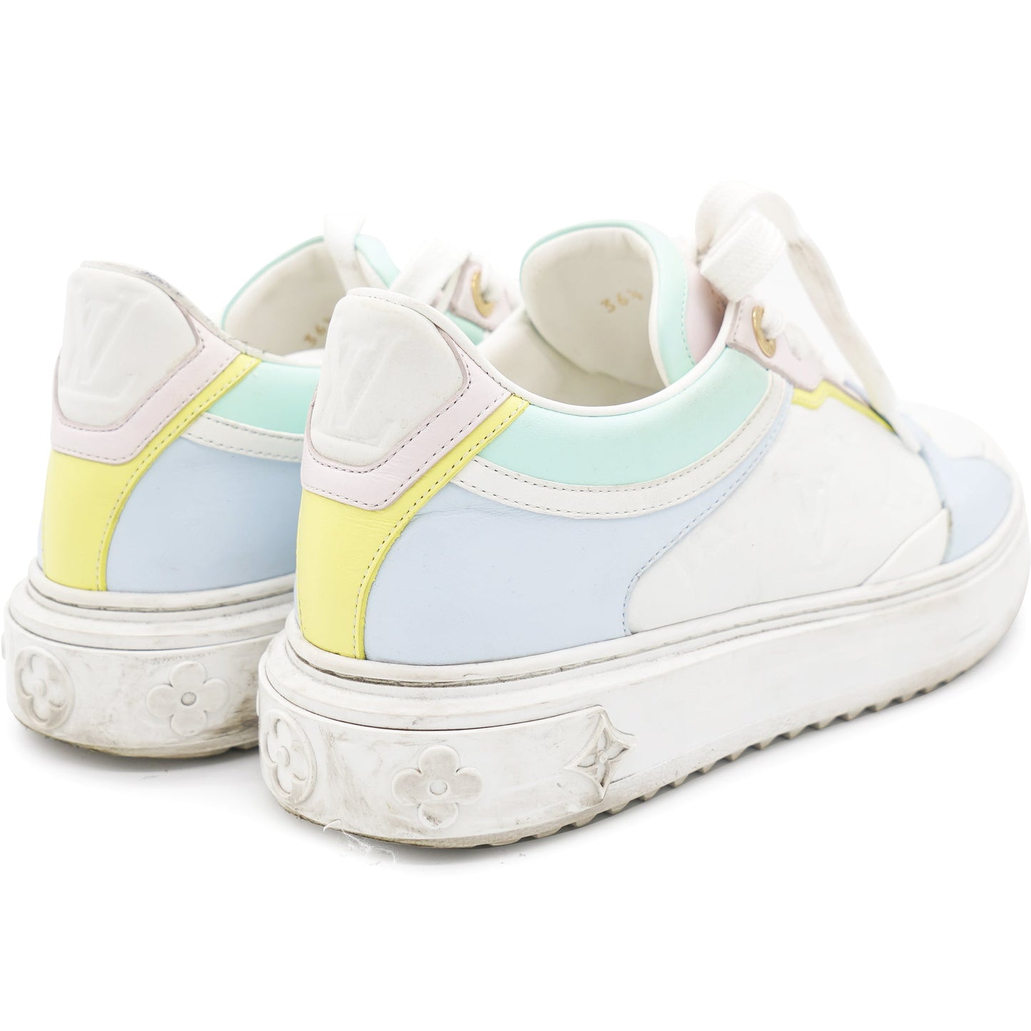 Louis-vuitton Monogram Embossed Lambskin Time Out Sneakers 36.5