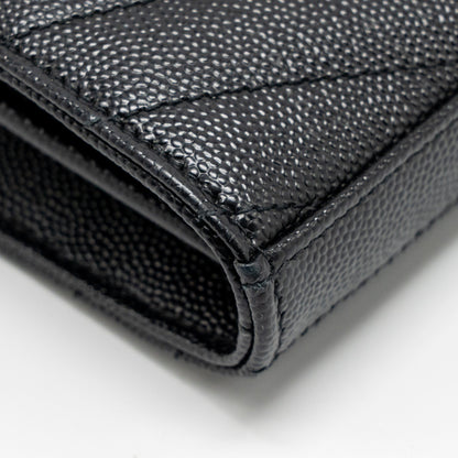 Saint Laurent/YSL Envelope Chain Wallet Calfskin Black SHW