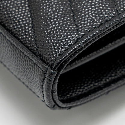 Saint Laurent/YSL Envelope Chain Wallet Calfskin Black SHW