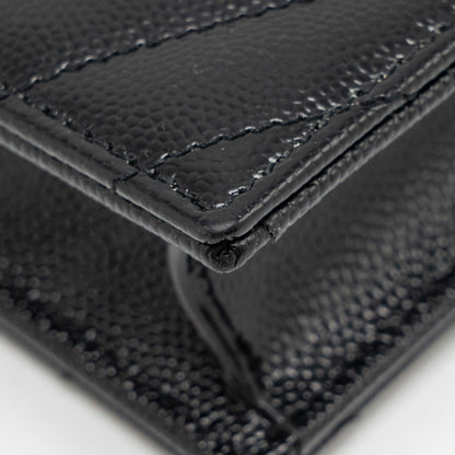 SAINT LAURENT/ YSL Envelope Chain Wallet Calfskin Black SHW