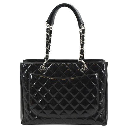 Chanel Grand Shopping Patent Leather GST Tote Bag Black