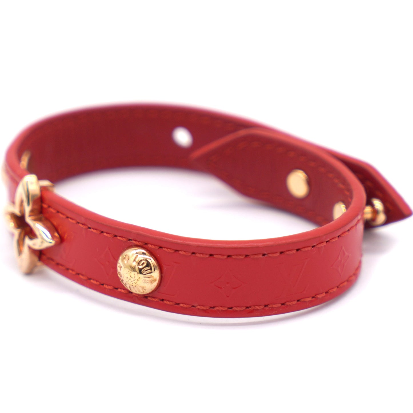Louis-vuitton Monogram Vernis Blooming Bracelet Red