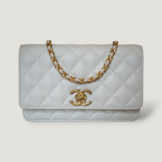 CHANEL WALLET ON CHAIN | CAMELLIA