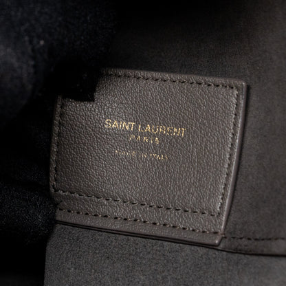 Saint Laurent toy shopping north / south bag leather grey GHW