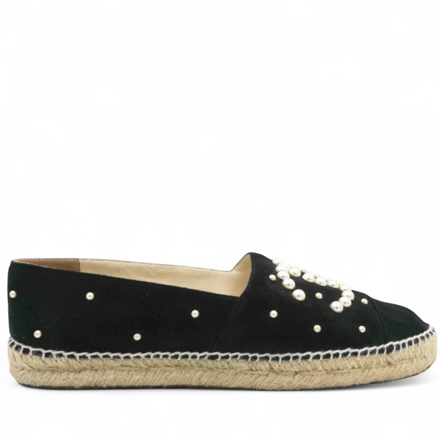 Suede Pearl CC Espadrilles Black Size38