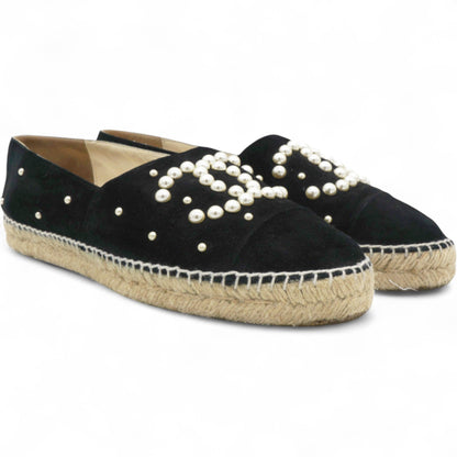 Suede Pearl CC Espadrilles Black Size38