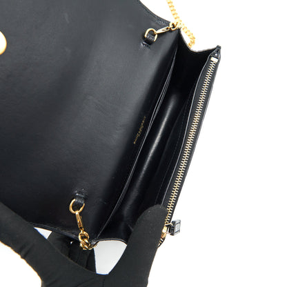 Saint Laurent /YSL Kate Small Chain Wallet with Tassel Black GHW