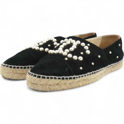 Suede Pearl CC Espadrilles Black Size38