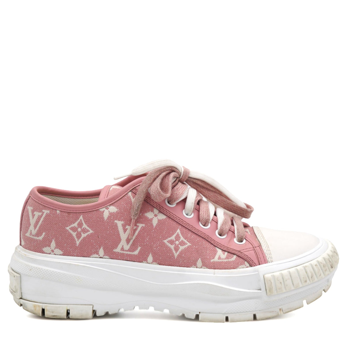Louis-vuitton Denim Monogram Squad Sneakers Pink 36.5