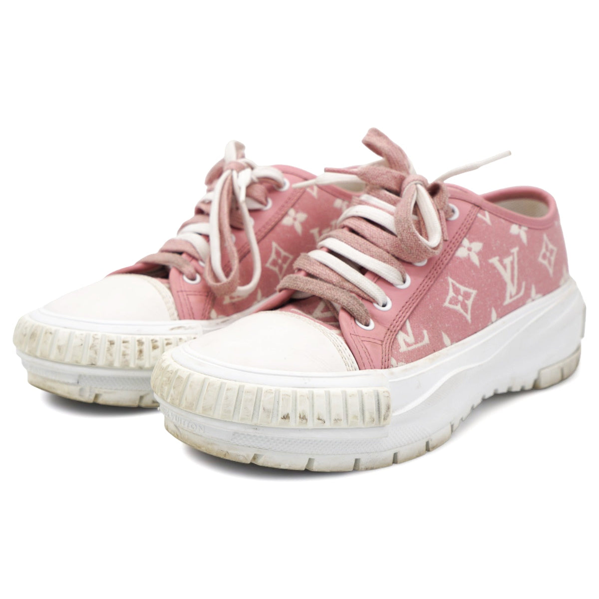 Louis-vuitton Denim Monogram Squad Sneakers Pink 36.5
