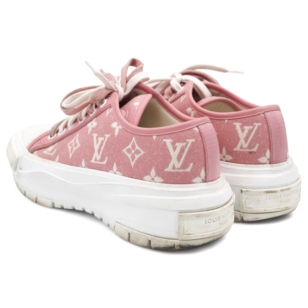 Louis-vuitton Denim Monogram Squad Sneakers Pink 36.5
