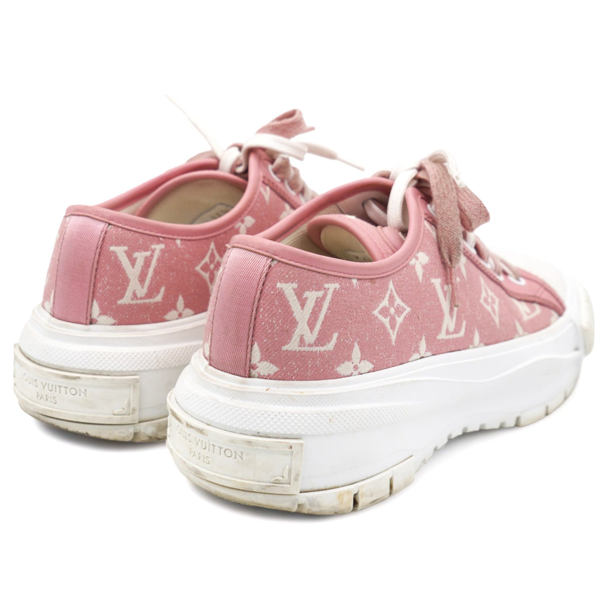 Louis-vuitton Denim Monogram Squad Sneakers Pink 36.5