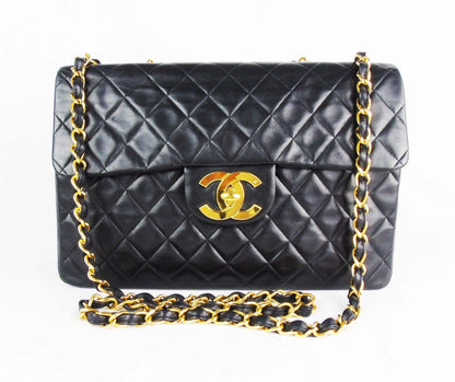 CHANEL Classic  'Jumbo XL' (Maxi) 2.55 Flap bag Black Leather - vintage